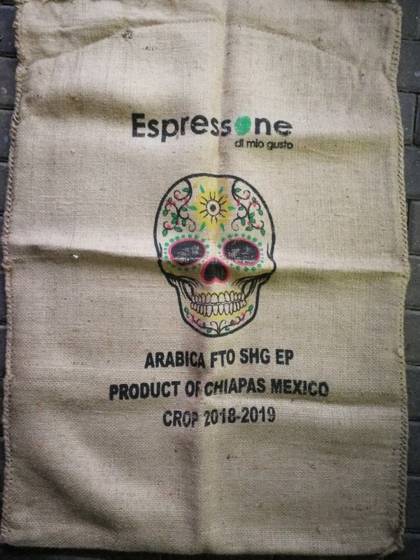 Kaffeesack Totenkopf Mexico natur
