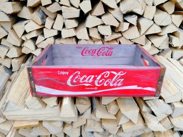 USA Coca Cola Holzkiste Deko US Kiste Holz rot